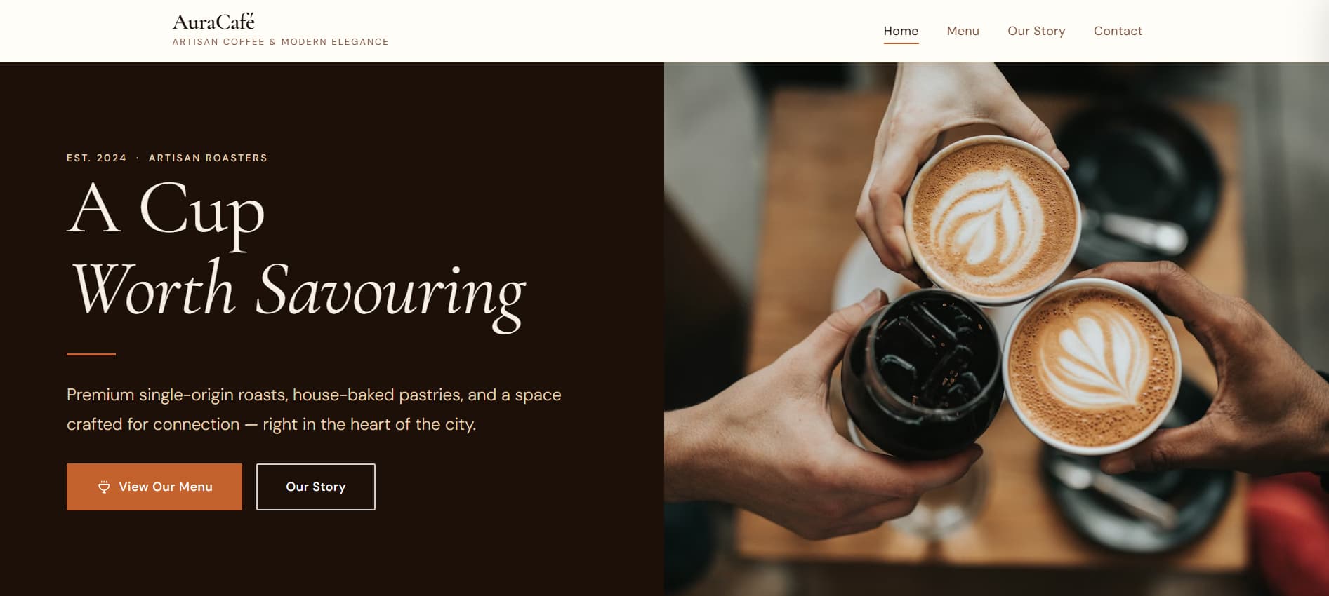 Screenshot of AuraCafé