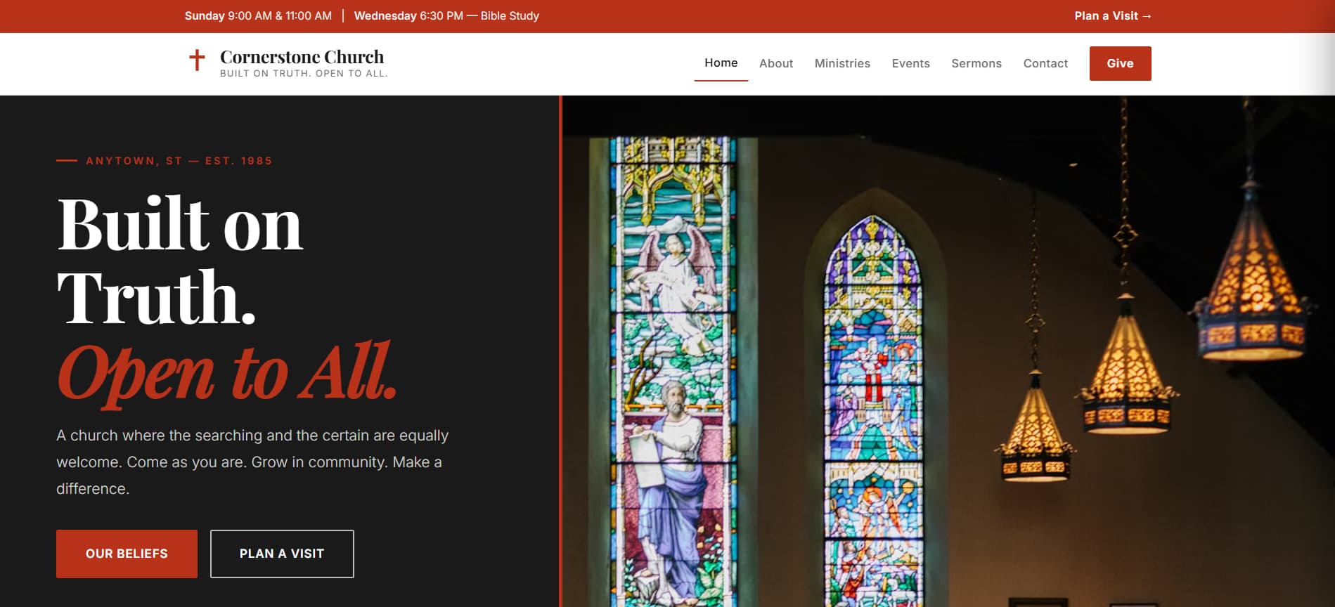 Screenshot of Cornerstone Church