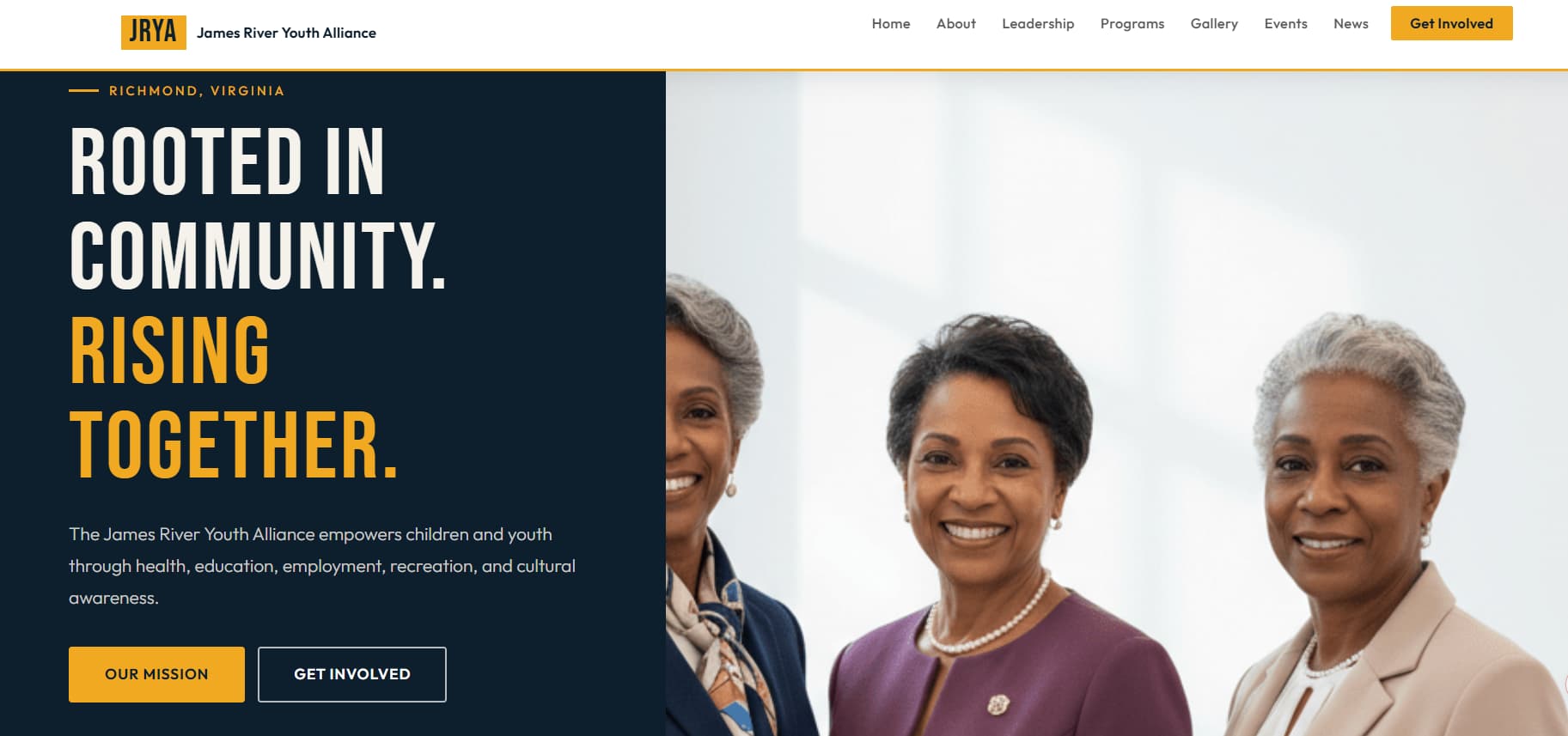 Screenshot of James River Youth Alliance